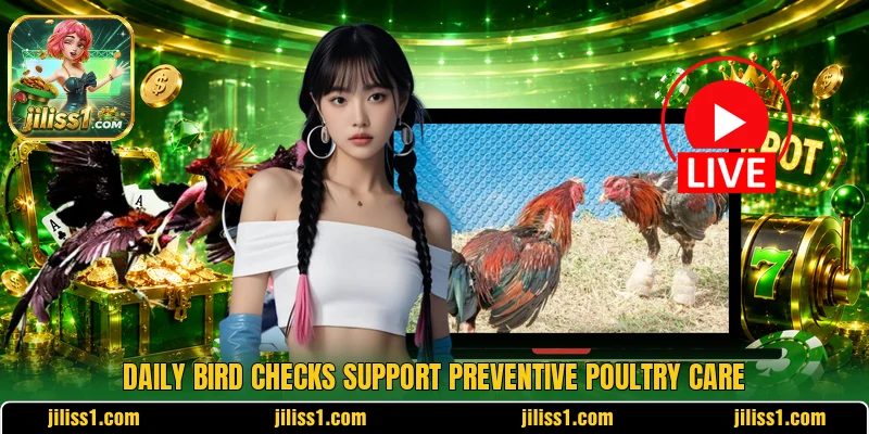 Daily bird checks support preventive poultry care Daily bird checks support preventive poultry care