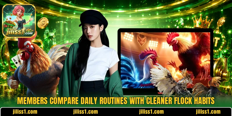 Members compare daily routines with cleaner flock habits Members compare daily routines with cleaner flock habits