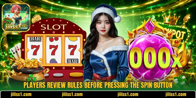 Players review rules before pressing the spin button